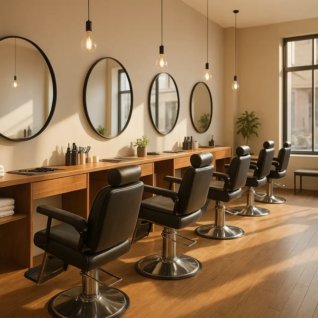 Moderní interiér barber a hair studia